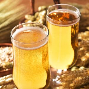 Craft beer and wheat grains scene